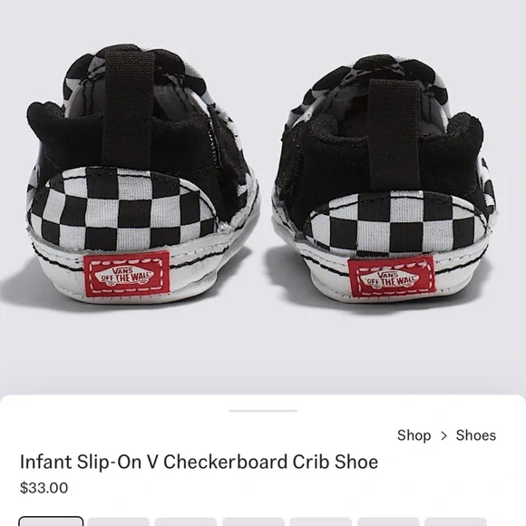 Infant Slip-On V Checkerboard Crib Shoe - Picture 4 of 4